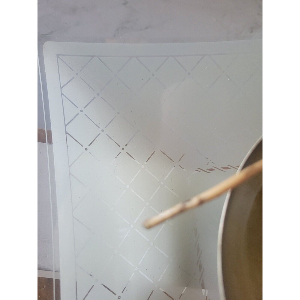 Vtg MCM Square Glass Diamond pattern Ceiling Light Cover Shade Fixture  12”x12 - Picture 5 of 13